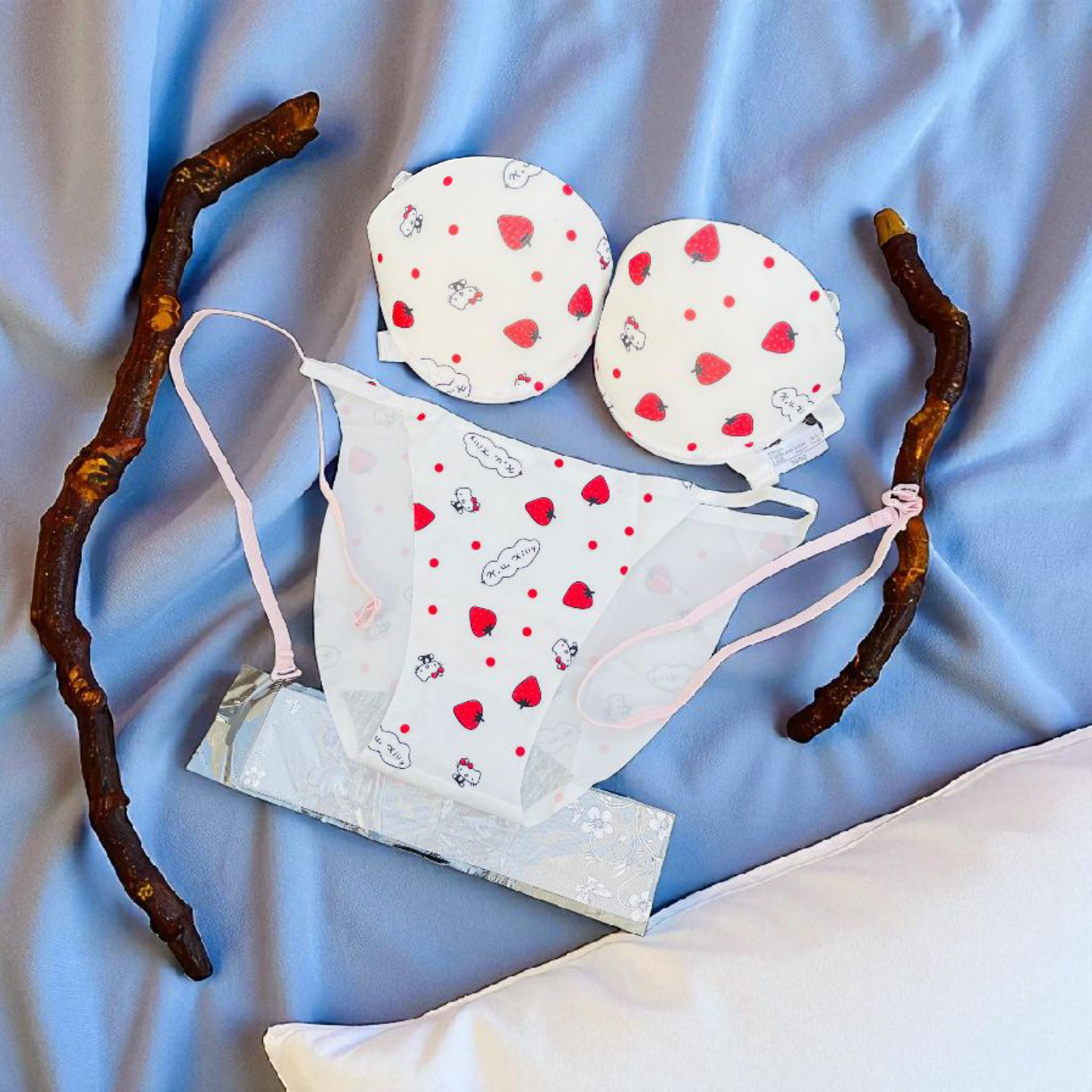 Front Open Double Padded Hello Kitty Premium Bra Set