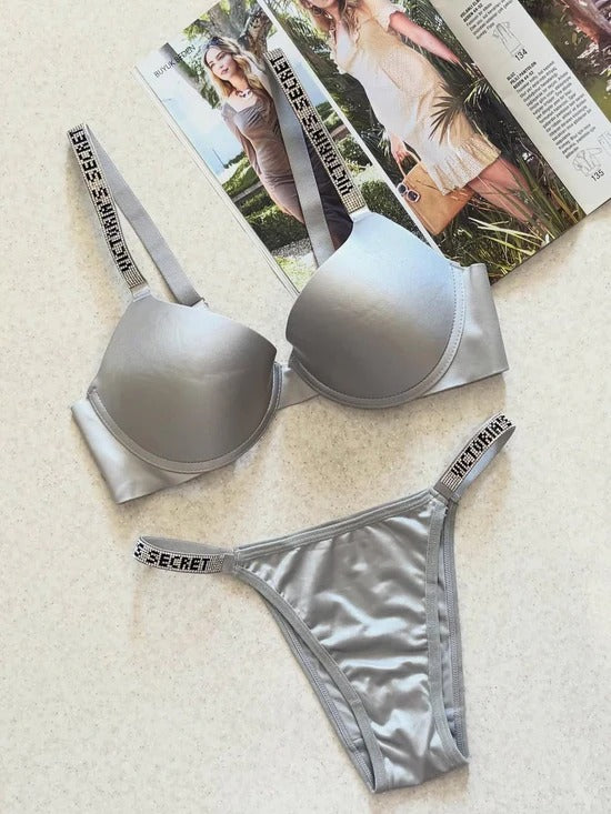 Victoria’s Secret Full Stone Bra Set – Brazzy Secret | Luxury Lingerie Set for Women | Premium Crystal Embellished Bra & Panty