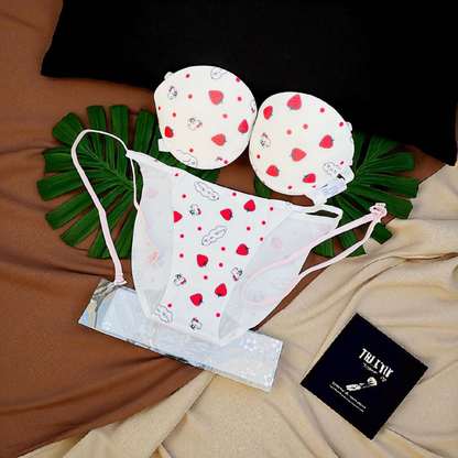 Front Open Double Padded Hello Kitty Premium Bra Set