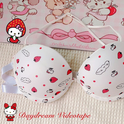 Front Open Double Padded Hello Kitty Premium Bra Set