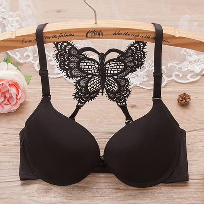 Brazzy-Front Open Double Padded Butterfly Bra & Panty Set