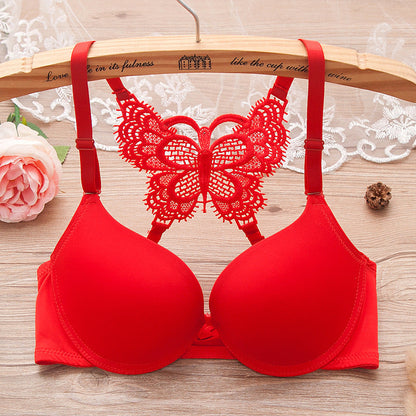 Brazzy-Front Open Double Padded Butterfly Bra & Panty Set