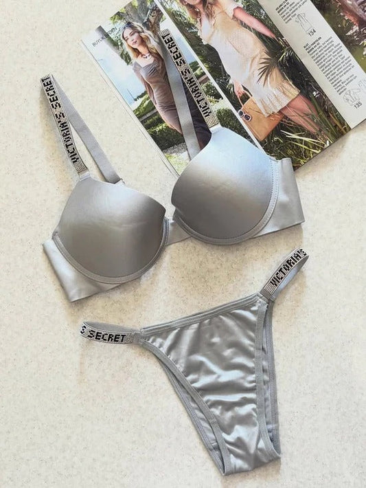 Victoria’s Secret Full Stone Bra Set – Brazzy Secret | Luxury Lingerie Set for Women | Premium Crystal Embellished Bra & Panty