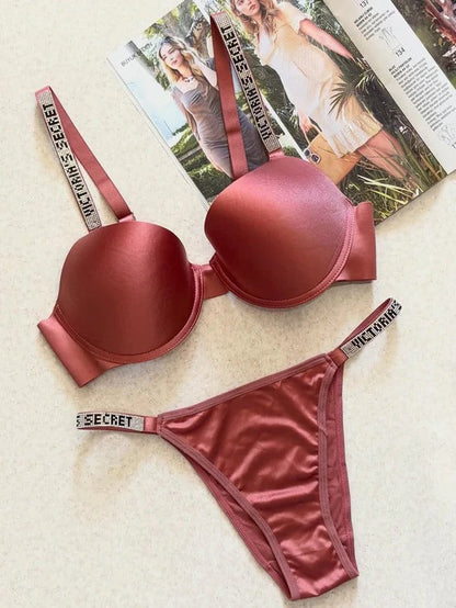 Victoria’s Secret Full Stone Bra Set – Brazzy Secret | Luxury Lingerie Set for Women | Premium Crystal Embellished Bra & Panty