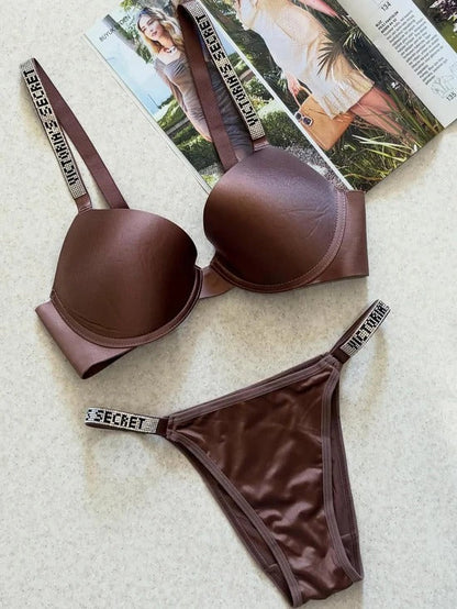 Victoria’s Secret Full Stone Bra Set – Brazzy Secret | Luxury Lingerie Set for Women | Premium Crystal Embellished Bra & Panty